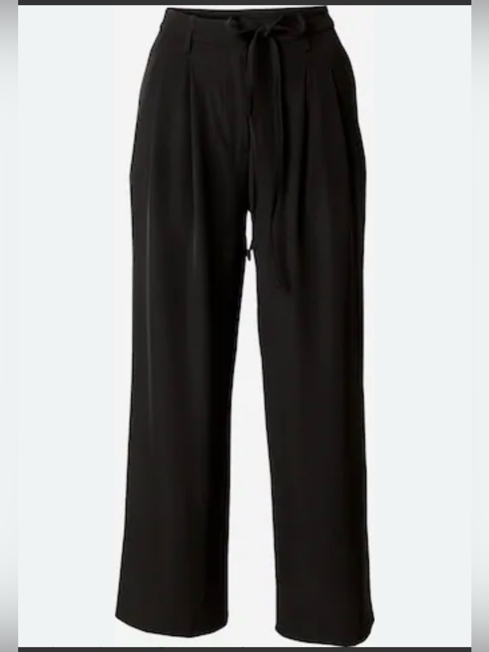 Wide Leg Tie-Waist Pants - Black